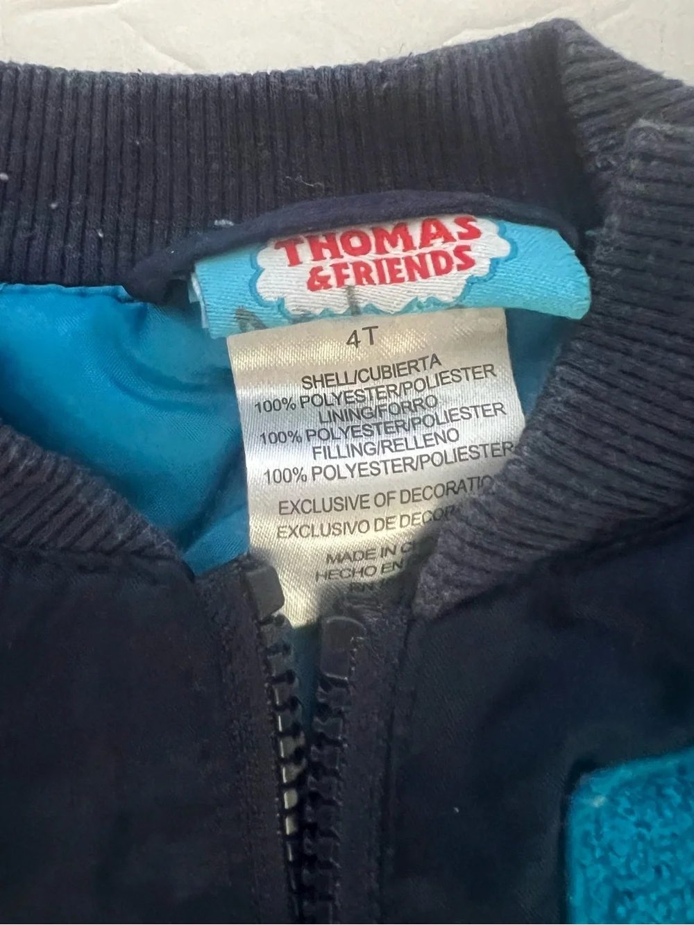 Thomas & Friends boys Navy Blue Explorer Patch Bomber Jacket